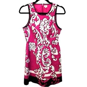 CROWN & IVY Pink and White Sleeveless Dress SZ 4 Petite